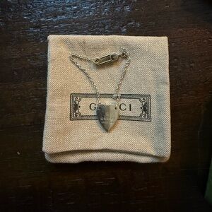 Gucci Silver Heart Pendant Bracelet